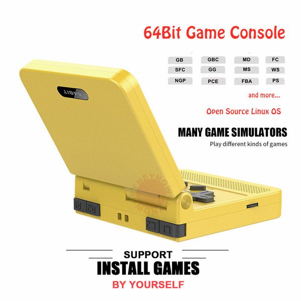 V90 Retro Game Console Flip Linux System Handheld Game Console with16G Built in 2000 Games Video Game Console For PS1 game