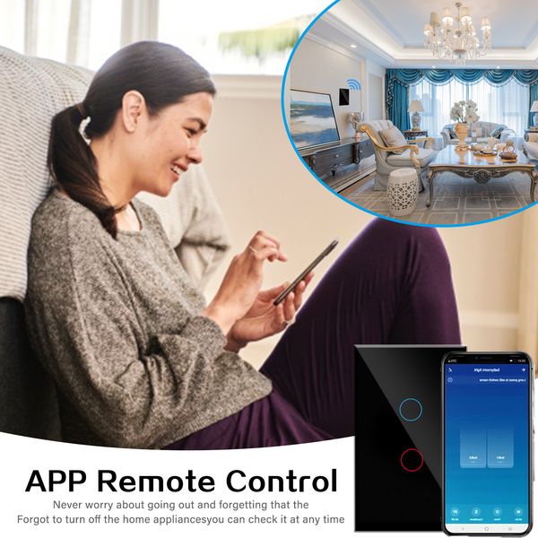 Wifi smart switch EWelink App Alexa Google voice control Bluetooth RF Neutral Wire/No Neutral Wire Install Touch light switch