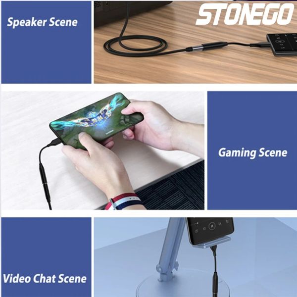 STONEGO Portable Type C to 3.5 Jack Earphone Audio Aux Cable 3.5mm converter Headphones Adapter