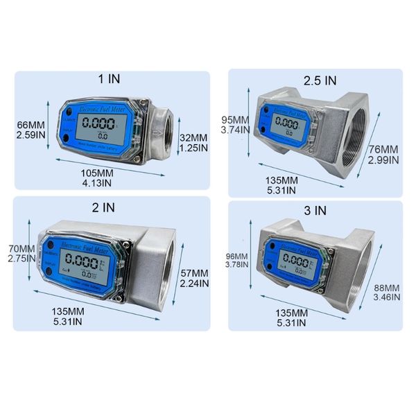 1in/2in/2.5in/3in Electronic Turbine-Water Flow Meter Flowmeter with LCD Display