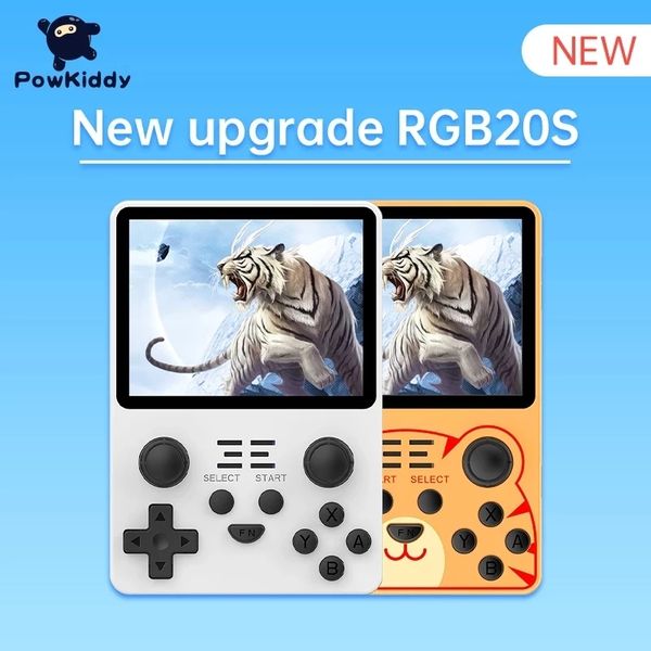 POWKIDDY RGB20S Retro Game Console 3.5 Inch IPS Screen Handheld Game Players Mini Portable 3500mAh for MAME/N64/GBA/FC Simulator
