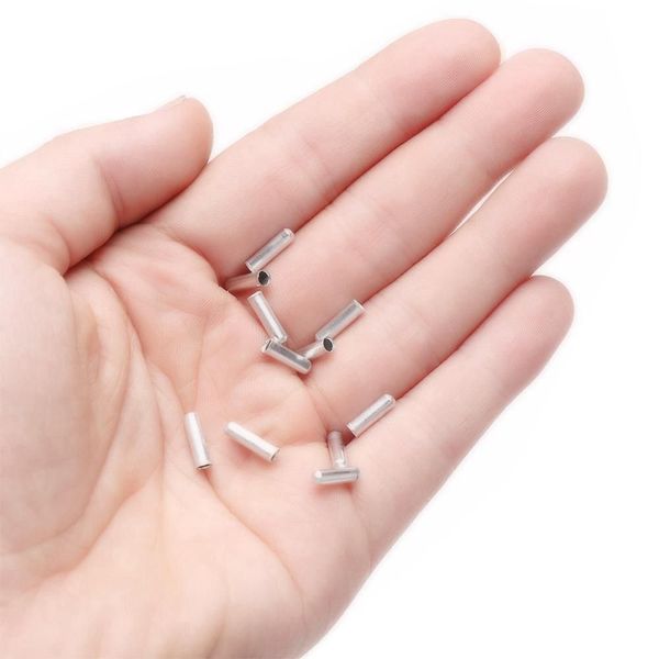 100pcs Aluminum Alloy Bike Brake Derailleur Shifter Cable End Caps Tips Cycling Silver Bicycle Parts Bike Crimps Inner Wire