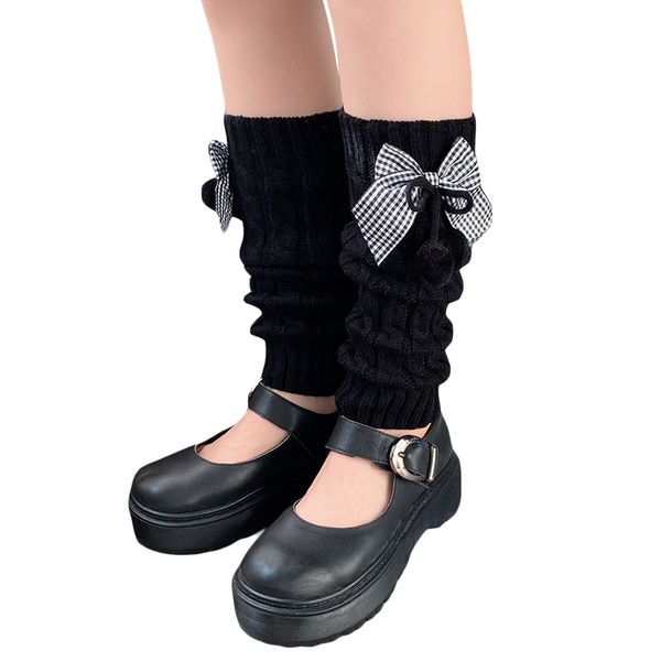 Women's Lolita Leg Warmers With Bow Knitted Foot — compare prices at CompareOffers