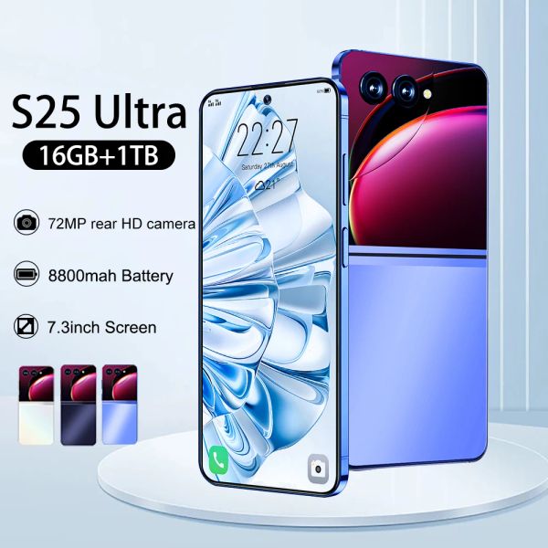 Smartphone S25 Ultra Android 7.3 inch Full Screen 4G/5G Cell Phone 16G+1TB 8800mAh 48+72MP Mobile Phones Global Version s, Black
Smartphone S25 Ultra Android 7.3 inch Full Screen 4G/5G Cell Phone 16G+1TB 8800mAh 48+72MP Mobile Phones Global Version s, Black