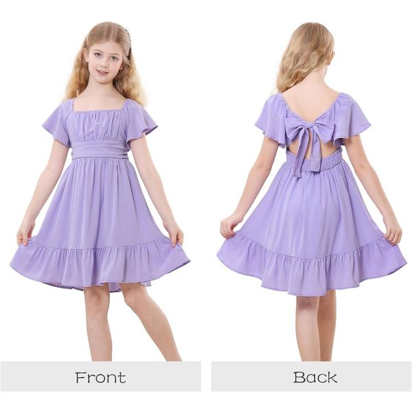 Zando Girls Dress 2024 Tie Back Dress for Girls Ruffle Short Sleeve Dresses A-line Party Dress Off Shoulder Dress 6-14 Years, Green
Zando Girls Dress 2024 Tie Back Dress for Girls Ruffle Short Sleeve Dresses A-line Party Dress Off Shoulder Dress 6-14 Years, Green
