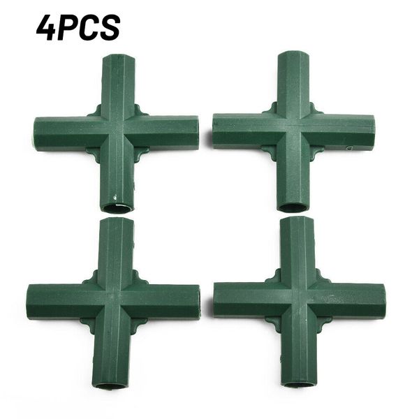 Plastic Frame Building Connector Green Outdoor Garden Greenhouse Pole Joints Adapter 3 Way Brackets
