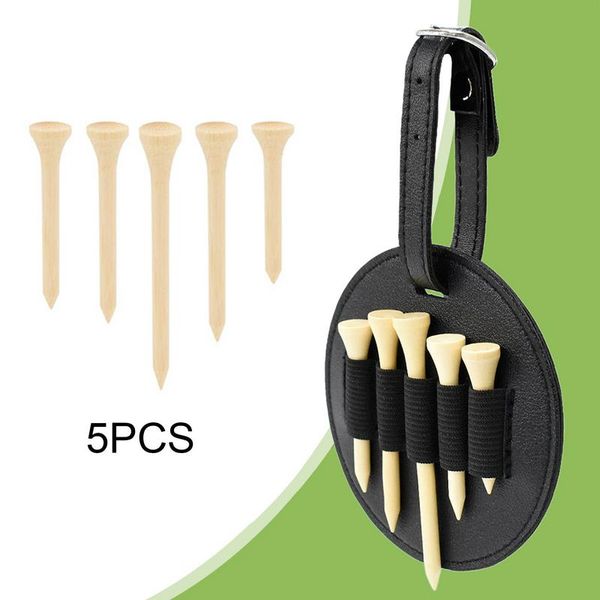 Leather Golf Tees Holder Waist Belt Pouch Golf Ball Tee Bag Waist Belt Pouch Black Golf Tee Organizer For Golf Lovers Men Women