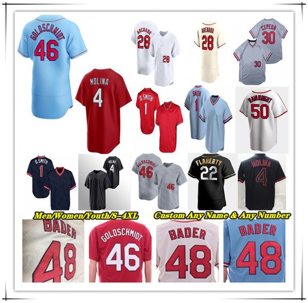 Baseball Jersey Nolan Arenado Nolan Gorman Paul Goldschmidt Victor Scott II Brendan Donovan Alec Burleson Walker Miles Mikolas Masyn Winn CARDINAL Yadier Molina 4X, 2024 men fans blue with patch on sleeve
