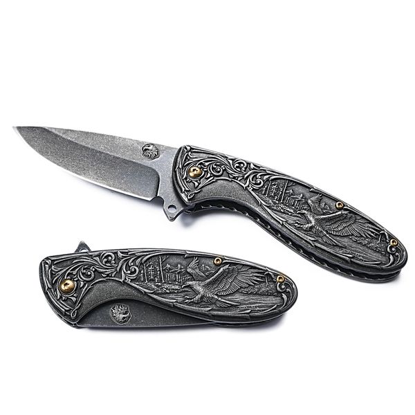 Fold Knife Eagle Engraved Collection 3D Stonewash Folding Knife Pocket Survival EDC Tools Outdoor Utility Knife
Fold Knife Eagle Engraved Collection 3D Stonewash Folding Knife Pocket Survival EDC Tools Outdoor Utility Knife
