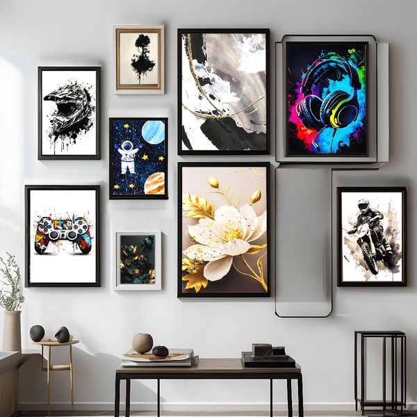 3 pieces Wooden Framed Canvas Poster modern art, colorful gaming headphones and gamepads,Creative Waterproof Canvas Posters, Bedroom
3 pieces Wooden Framed Canvas Poster modern art, colorful gaming headphones and gamepads,Creative Waterproof Canvas Posters, Bedroom
