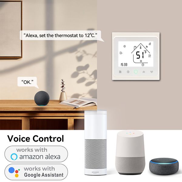 Minco Heat New ME86 AC 230V 50/60Hz 16A Programmable and Voice Control Electric Floor Heating Smart Tuya Thermostat