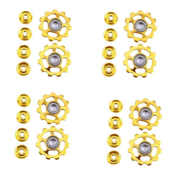 4PCS 11T Ultralight MTB Aluminum Bike Bearing Jockey Wheel Rear Derailleur Pulleys Bicycle Bike Accessories