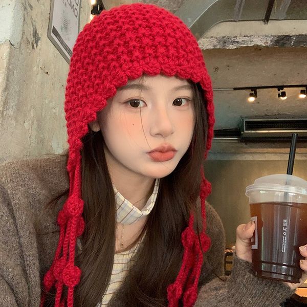KASUGI fall and winter warm wool cap hand-knitted hollow head wrap cap female ethnic style fringe ear protection head knitted hat
KASUGI fall and winter warm wool cap hand-knitted hollow head wrap cap female ethnic style fringe ear protection head knitted hat