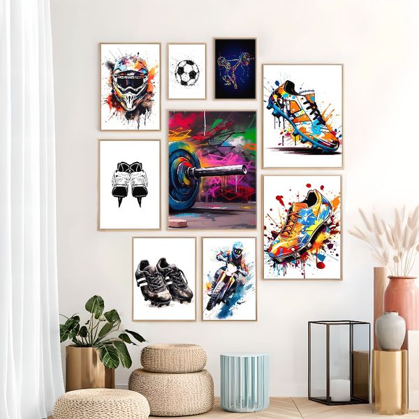 3 pieces Wooden Framed Canvas Poster Sports art, football, players and sneakers poster, Creative Waterproof Canvas Posters, Bedroom, Office
3 pieces Wooden Framed Canvas Poster Sports art, football, players and sneakers poster, Creative Waterproof Canvas Posters, Bedroom, Office