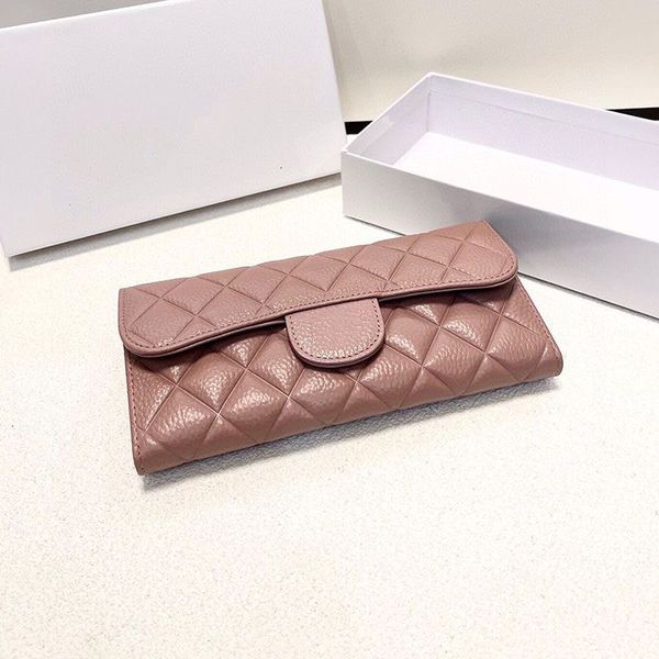 Designer Wallets Cowhide Caviar Leather Wallet Classic Card holder Clutch Bags Luxurys Purse Card Women Ccredit card slot Fortune Bag 19cm, Pink
Designer Wallets Cowhide Caviar Leather Wallet Classic Card holder Clutch Bags Luxurys Purse Card Women Ccredit card slot Fortune Bag 19cm, Pink