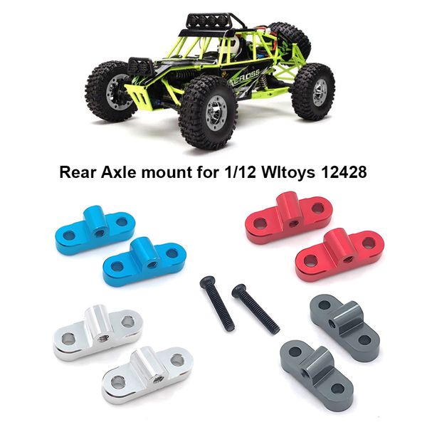 2pieces Aluminum Rear Axle Fixed Seat Mount For 1/12 Wltoys 12423 12427 12428 Replacement Rear Axle Titanium