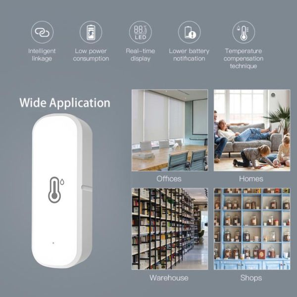 Tuya ZigBee/wifi Temperature and Humidity Sensor Thermometer Hygrometer Smart Control Works with Alexa Google Home