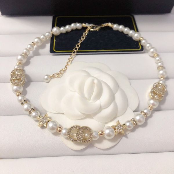 Pearl Necklace Designer Women Pendant Luxury 18K Gold Plated Crysal Choker Necklace Wedding Party Jewelry Accessories
Pearl Necklace Designer Women Pendant Luxury 18K Gold Plated Crysal Choker Necklace Wedding Party Jewelry Accessories