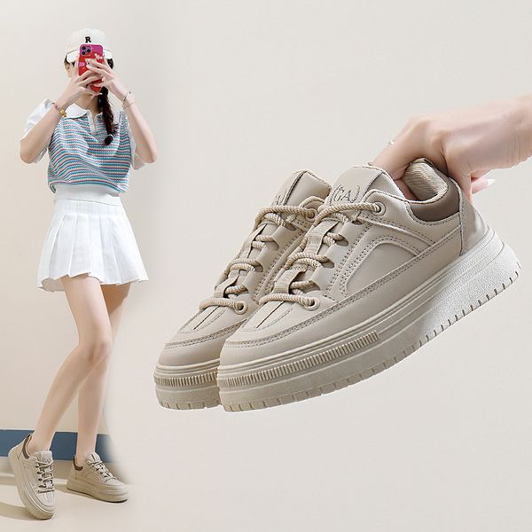 2024 autumn small white shoes new Korean ins female students height increase thick bottom sports board shoes casual shoes tide, Khaki
2024 autumn small white shoes new Korean ins female students height increase thick bottom sports board shoes casual shoes tide, Khaki