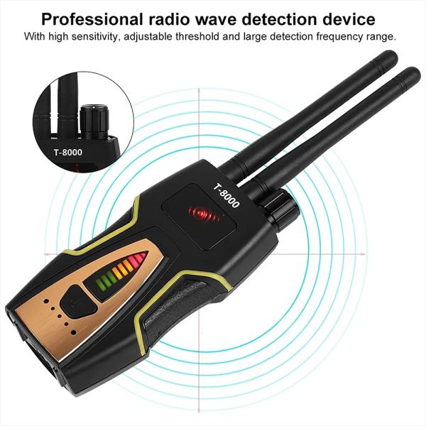 PEGATAH Anti Candid Camera Dual Antenna RF Signal Detect GSM Audio Finder GPS Tracker Scan Detector Anti-spy Bug T-8000
PEGATAH Anti Candid Camera Dual Antenna RF Signal Detect GSM Audio Finder GPS Tracker Scan Detector Anti-spy Bug T-8000