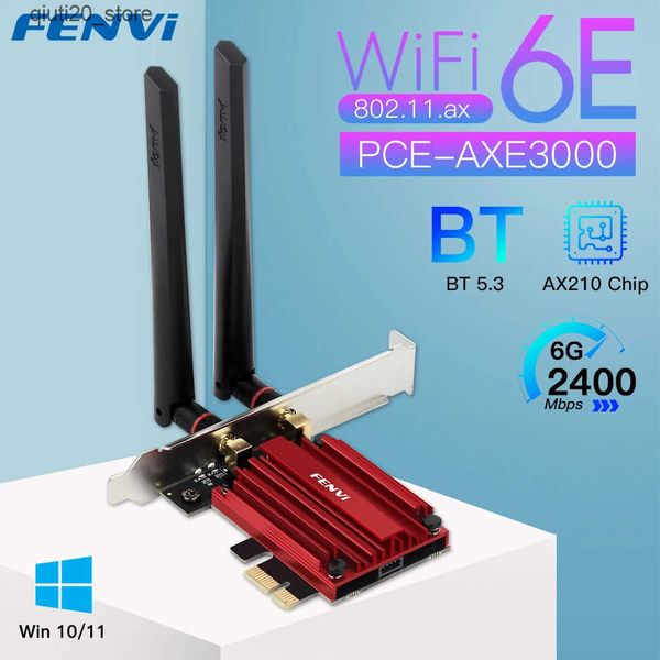 Adapters FENVI 6E AX210 5374Mb Wireless PCIe Adapter Three Band 2.4G/5G/6Ghz Compatible with Bluetooth 5.3 Network WiFi Card Win 10/11 L240910
Adapters FENVI 6E AX210 5374Mb Wireless PCIe Adapter Three Band 2.4G/5G/6Ghz Compatible with Bluetooth 5.3 Network WiFi Card Win 10/11 L240910