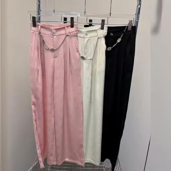 Designer pants women fashionable with detachable rhinestone waist chain M letter full print straight tube summer drape luxurious floor length pants, Black
Designer pants women fashionable with detachable rhinestone waist chain M letter full print straight tube summer drape luxurious floor length pants, Black