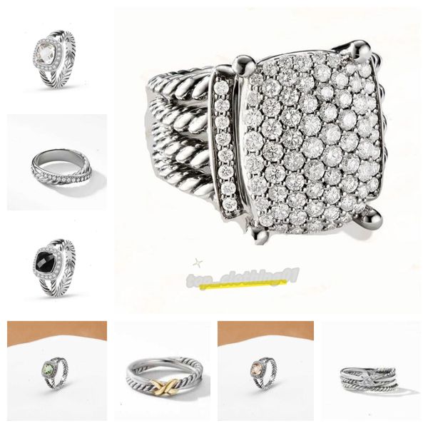 

Luxury DY Mens Ring David Yurma Mens Ring Womens Designer Jewelry Fashion Silver Personalized Punk Vintage X Shape dy Boys Holiday Gift