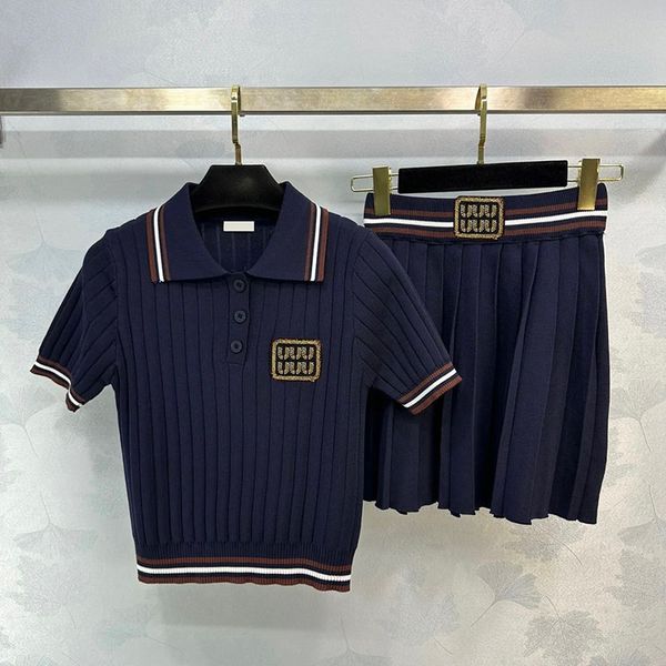 Knitted Women Skirt Polo Shirt Sexy Pleated Skirt Tops Luxury Designer Sexy Short Knits Casual Daily Street Style Skirts Jumpers, Navy with label
Knitted Women Skirt Polo Shirt Sexy Pleated Skirt Tops Luxury Designer Sexy Short Knits Casual Daily Street Style Skirts Jumpers, Navy with label