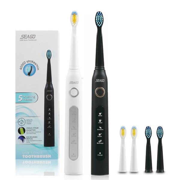 Electric SEAGO Rechargeable Sonic Travel Toothbrush Replacement Heads Smart Timer IPX7 Waterproof 5 Modes Adult 230518 23018
Electric SEAGO Rechargeable Sonic Travel Toothbrush Replacement Heads Smart Timer IPX7 Waterproof 5 Modes Adult 230518 23018