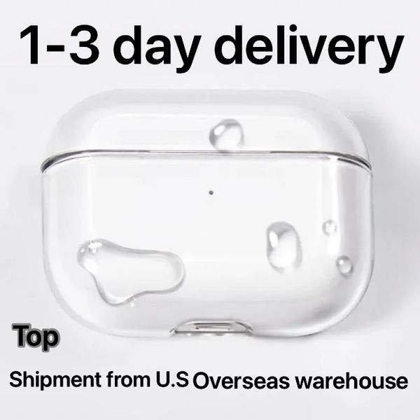 USA Stock For Airpods Pro 2 Air Pods 4 3 Earphones Airpod4 Bluetooth Headphone Accessories Solid Silicone Cute Protective Case Apple Wireless Charging Box TPU Case