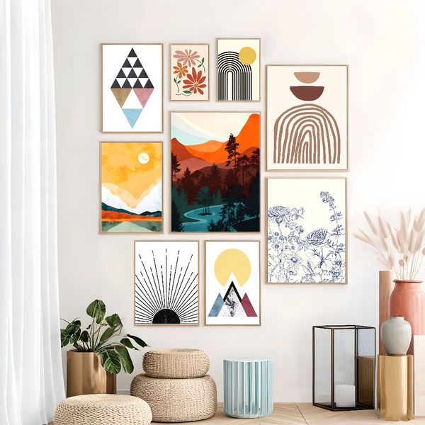 3 pieces Wooden Framed Canvas Poster bohemian art, mid-century modern art, minimalist art, black sun art
3 pieces Wooden Framed Canvas Poster bohemian art, mid-century modern art, minimalist art, black sun art