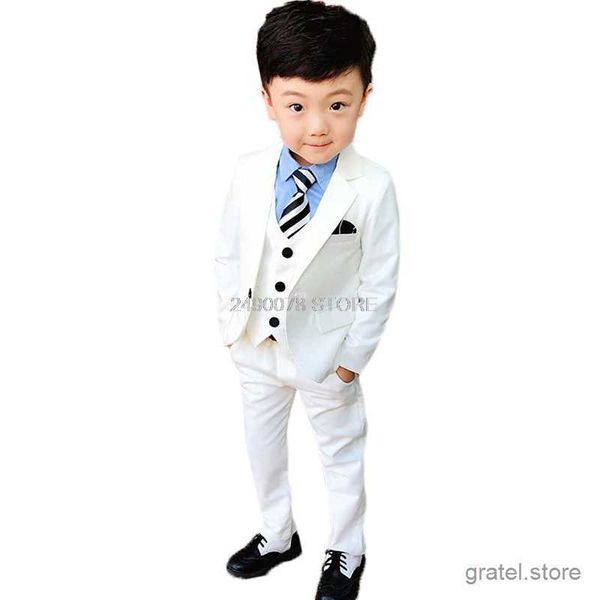 Suits Flower Boys White Blazer Wedding Suit Brand Kids Ceremony Formal Suit with Bowtie Flower Boys Party Tuxedos Costume Suit, Orange