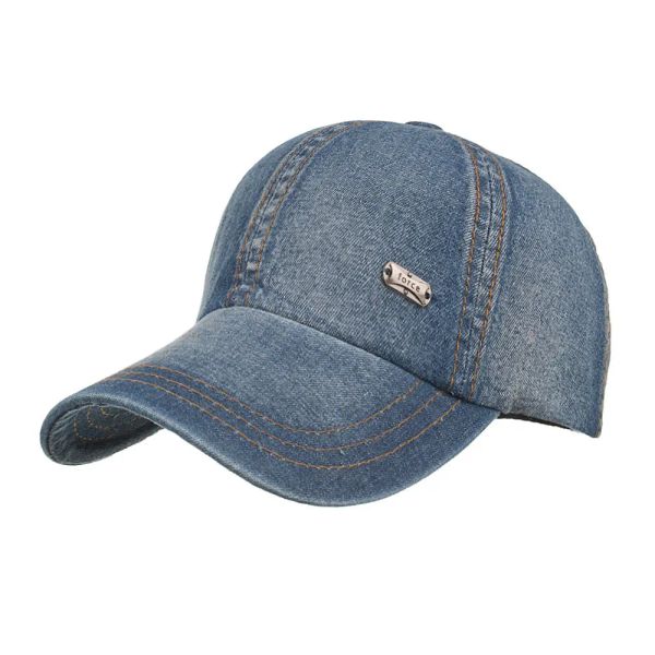 

Vintage Washed Cotton Denim Baseball Cap Men Women Adjustable Trucker Style Sport Summer Sun Hats Outdoor Golf Fishing Hats, White