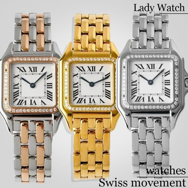 Watches high quality lady watches Wristwatches Swiss movement watches diamond bezel Gold Strap 22 Or 27MM fashion Silver watchstrap Stainless Steel Women Watches, #3 silver
Watches high quality lady watches Wristwatches Swiss movement watches diamond bezel Gold Strap 22 Or 27MM fashion Silver watchstrap Stainless Steel Women Watches, #3 silver