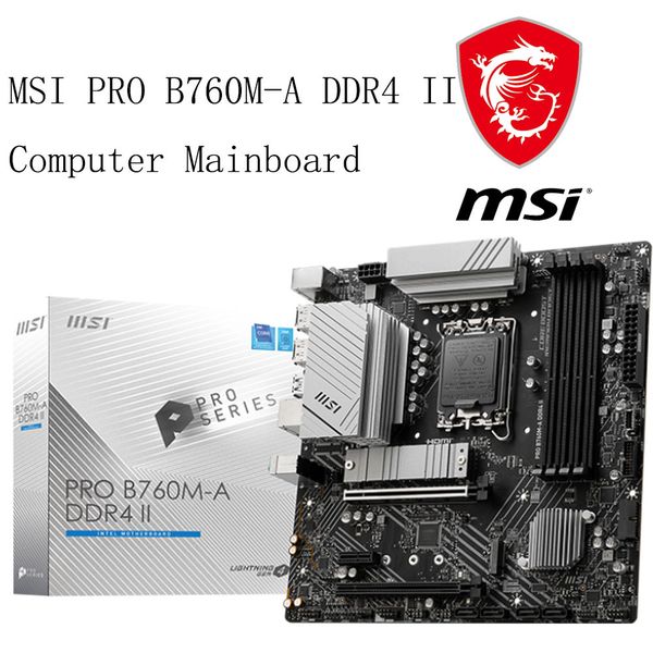 MSI Mainboard PRO B760M-A DDR4 II Gaming Computer Motherboard Supports CPU 13600KF/12600KF/13400F(Intel B760/LGA 1700)