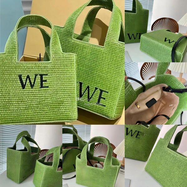 

luxury straw cosmetic bag luxury Tote bag Designer makeup bag women's handbag embroidered beach grass woven vegetable basket French style, Khaki