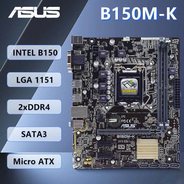 NEW ASUS B150M-K Motherboard Support LGA1151 sixth generation Core i7/i5/i3 cpusIntel B150 Chipset 2xDDR4PCI-E 3.0Micro ATX.