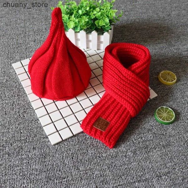 Hats Scarves Sets Baby Hat and Scarf Two piece set of cute and warm hats and scarves for boys and girls in autumn and winter wool childrens hats L240910