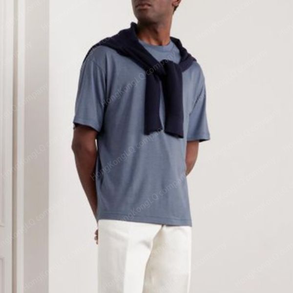 Designer Men T Shirt Loro Piano Mens Blue Philion Cashmere And Silk-blend T-shirt Short Sleeves Tops Summer Tshirts Piana
Designer Men T Shirt Loro Piano Mens Blue Philion Cashmere And Silk-blend T-shirt Short Sleeves Tops Summer Tshirts Piana