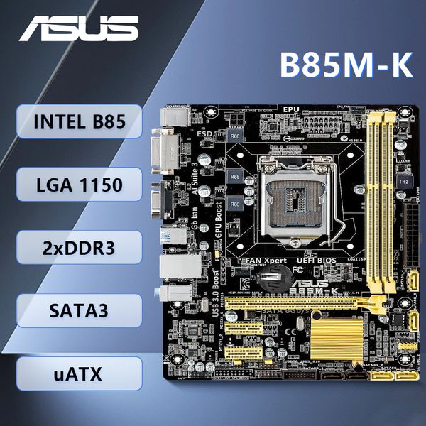 ASUS B85M-K Motherboard Supports the LGA 1150 I5 4570S CPU with Intel B85 Chipset PCI-E 3.0 2xDDR3 DIMMs 4xSATA III uATX.