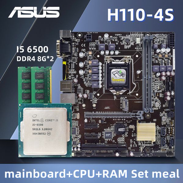 ASUS H110-4S Motherboard LGA 1151 With i5 6500 CPU and DDR4-8Gx2 using Intel H110 Chipset PCI-E X16 USB3.0 Micro ATX