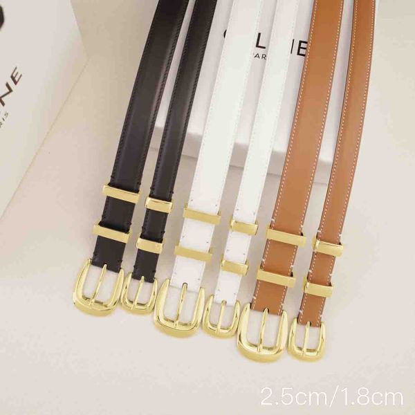 

Belt for Woman Fashion Gold Needle Buckle Man Womens Belts Genuine Cowhide Designer 12 Colors Style Optional 10A Quality, Y6