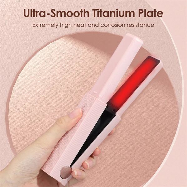 Cordless Usb Straightener Mini Ceramics Hair Curler 3 Constant Temperature Portable Flat Iron for Travel 240411, Pink
Cordless Usb Straightener Mini Ceramics Hair Curler 3 Constant Temperature Portable Flat Iron for Travel 240411, Pink