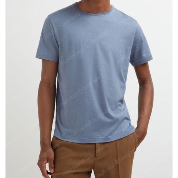 Designer Men T Shirt Loro Mens Blue Silk Cotton Soft Jersey T-shirt Short Sleeves Tops Summer Tshirts Piana, Lightsteelblue
Designer Men T Shirt Loro Mens Blue Silk Cotton Soft Jersey T-shirt Short Sleeves Tops Summer Tshirts Piana, Lightsteelblue