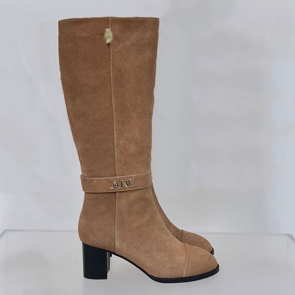 24ss Womens Knee Boots Designer 8cm Chunky Heeled Cowhide/Suede Stretch Knee-High Boots Retro Round Toes Slip-On Loafers Girls Western Motorcycle Boots With Dust Bags, Brown
24ss Womens Knee Boots Designer 8cm Chunky Heeled Cowhide/Suede Stretch Knee-High Boots Retro Round Toes Slip-On Loafers Girls Western Motorcycle Boots With Dust Bags, Brown