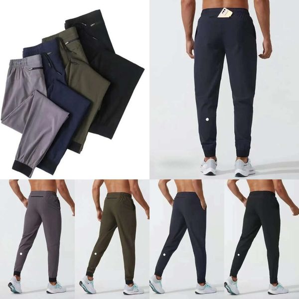 

LU womens LL Men's Jogger Long Pants Sport Yoga Outfit Quick Dry Drawstring Gym Pockets Sweatpants Trousers Mens Casual Elastic Waist fitness, Black