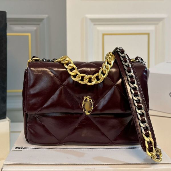 Portable Female Designer Lambskin Purse Chain Bag Luxury Soft Leather With Gold Silver Braid Buckle Shoulder Bag Casual Shopping Handle Bag Pure Black 25x19cm, Black a 
Portable Female Designer Lambskin Purse Chain Bag Luxury Soft Leather With Gold Silver Braid Buckle Shoulder Bag Casual Shopping Handle Bag Pure Black 25x19cm, Black a