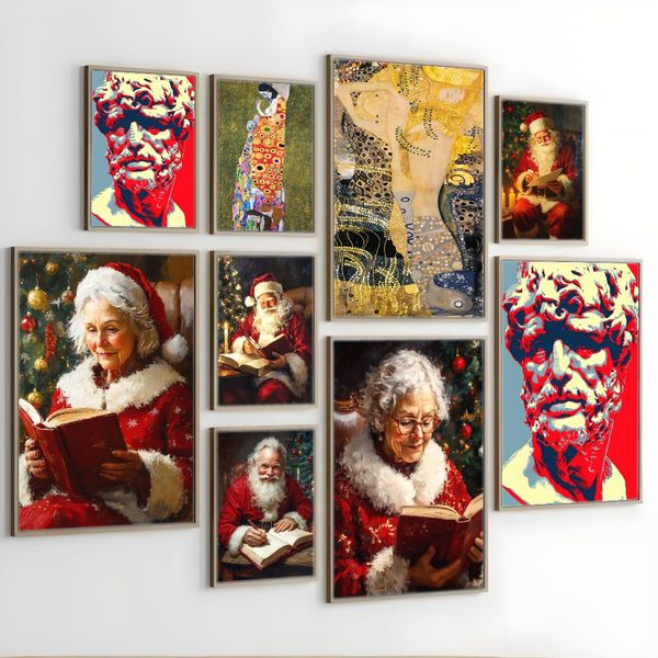 3 pieces Wooden Framed Canvas Poster Christmas art,Smiling Santa Claus reading a book art, Creative Waterproof Canvas Posters, Bedroom
3 pieces Wooden Framed Canvas Poster Christmas art,Smiling Santa Claus reading a book art, Creative Waterproof Canvas Posters, Bedroom