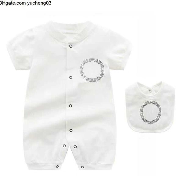Rompers Kids Designer Bib 2 Piece Set Baby Boy Girl Summer Short-sleeved Combed Cotton Clothes Top Quality Newborn Jumpsuits 0-24months, White
Rompers Kids Designer Bib 2 Piece Set Baby Boy Girl Summer Short-sleeved Combed Cotton Clothes Top Quality Newborn Jumpsuits 0-24months, White