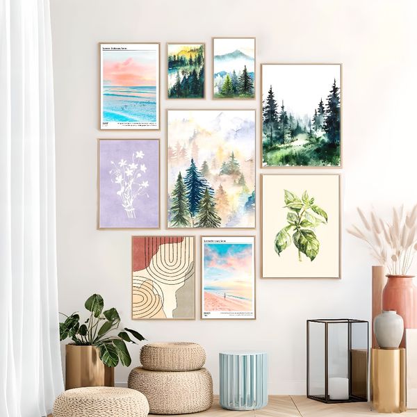 3 pieces Wooden Framed Canvas Poster Minimalist landscape art print, moon, cactus and rainbow stripes poster
3 pieces Wooden Framed Canvas Poster Minimalist landscape art print, moon, cactus and rainbow stripes poster